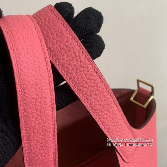 Hermes手提包 愛馬仕Picotin菜籃子女包 18cm TC皮 手工蜜蠟線縫製 唇膏粉  tdh2017